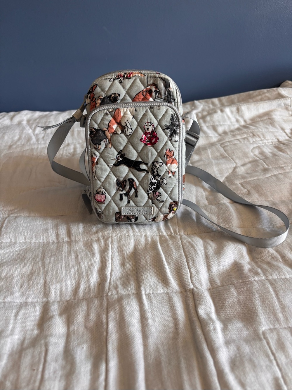 Vera Bradley Dog Show Crossbody Bag Zip Closure